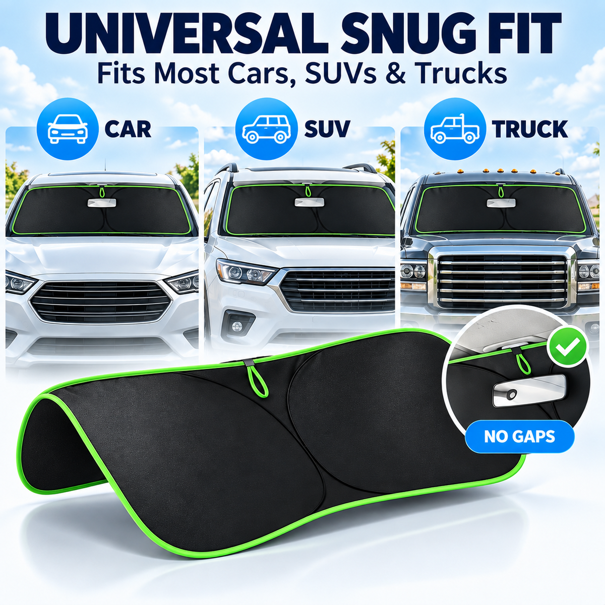🔥LAST DAY 50% OFF ✨ Portable Heat-Insulating Vehicle Sunshade, Upgraded Thickened Front Window Sun Shade
