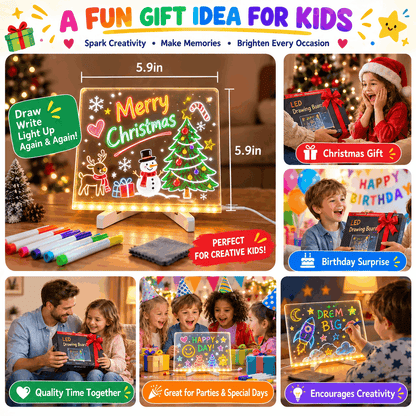 🔥LAST DAY 50% OFF ✨ Creative Rewritable Acrylic LED Message Board 🎨 (set come with 7 Pens)