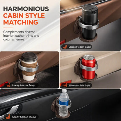 🔥LAST DAY 50% OFF ✨Foldable Car Cup Holder with Hook, Space-Saving Vehicle Drink Holder for Bottles, Coffee Cups & Tumblers