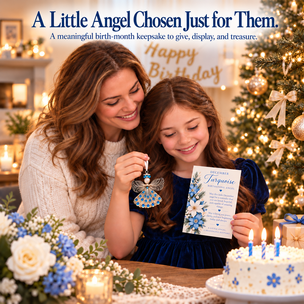 ⏳ Last Day 50% OFF – 👼Handmade Birthstone Angel Wire Ornament |12 Meaningful Birthstone Colors with Keepsake Card ✨