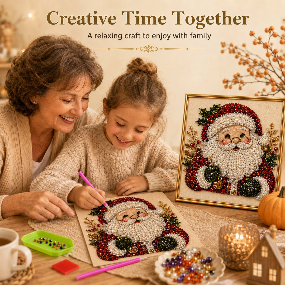 🔥LAST DAY 50% OFF ✨DIY Christmas Pearl Diamond Painting Kit
