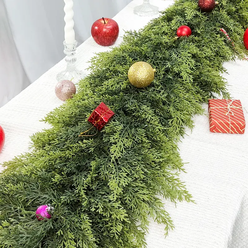 🔥LAST DAY 50% OFF ✨ Artificial Cedar Garland 🇺🇸 Green Pine Garland – Perfect for Indoor & Outdoor Christmas Decorations