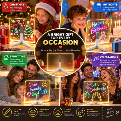 🔥LAST DAY 50% OFF ✨ Creative Rewritable Acrylic LED Message Board 🎨 (set come with 7 Pens)