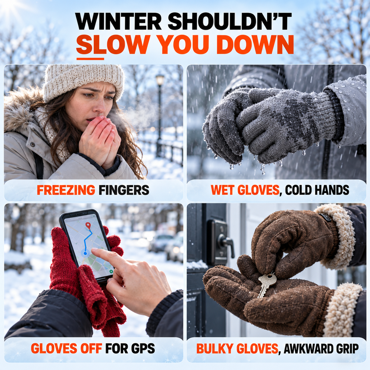 ❄️ 🔥LAST DAY 50% OFF ✨Thermal Winter Gloves for Men & Women – Windproof, Touchscreen & Non-Slip Grip for Cycling and Outdoor Activities