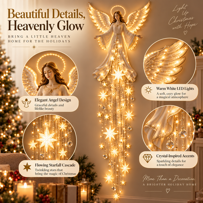 🔥LAST DAY 50% OFF ✨ Angel Blessing Starfall Wall Light – Heavenly Christmas Wall Decor