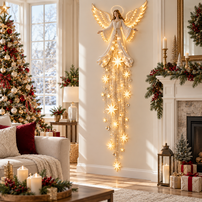 🔥LAST DAY 50% OFF ✨ Angel Blessing Starfall Wall Light – Heavenly Christmas Wall Decor