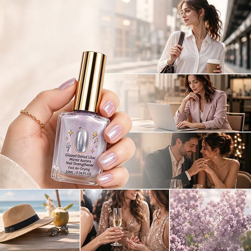 🔥LAST DAY 50% OFF ✨Lilac Glossy Mirror Nail Strengthener