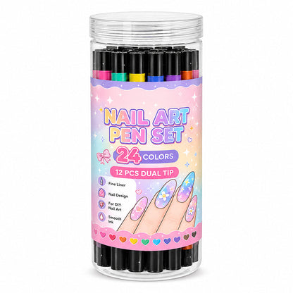🔥LAST DAY 50% OFF ✨ 24 Colors Dual Ended Nail Art Pens Set – Creative, Salon‑Quality, Easy DIY ✨