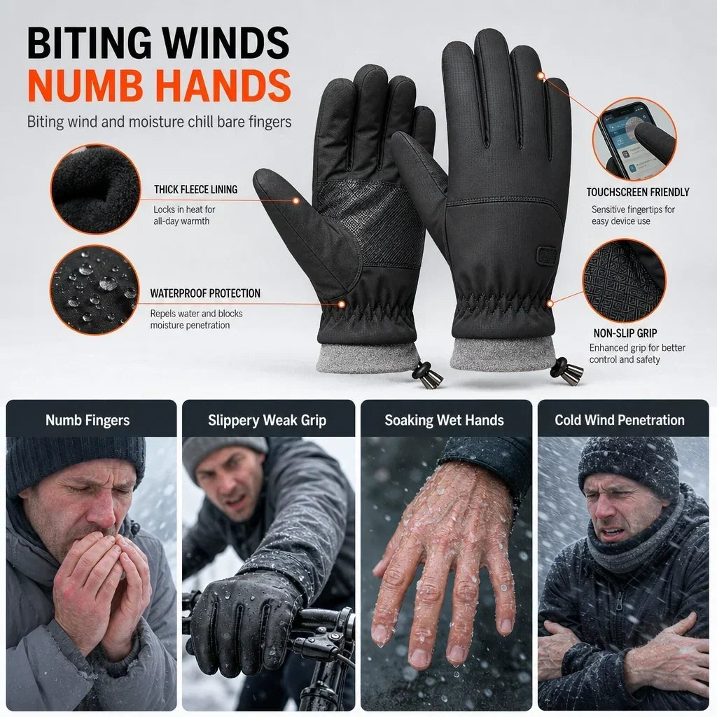 ❄️ 🔥LAST DAY 50% OFF ✨Thermal Winter Gloves for Men & Women – Windproof, Touchscreen & Non-Slip Grip for Cycling and Outdoor Activities