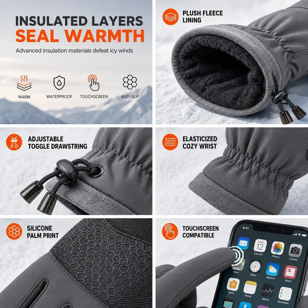 ❄️ 🔥LAST DAY 50% OFF ✨Thermal Winter Gloves for Men & Women – Windproof, Touchscreen & Non-Slip Grip for Cycling and Outdoor Activities