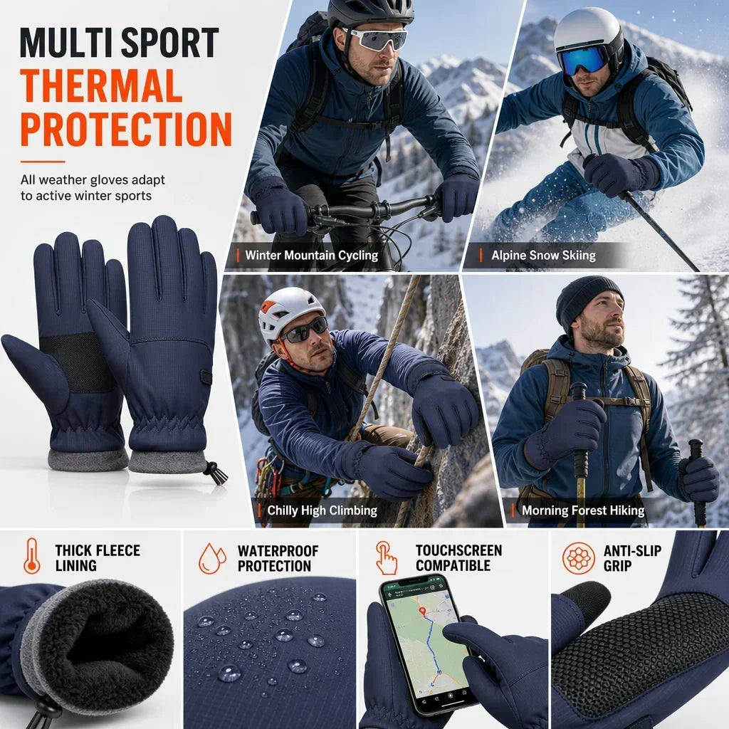 ❄️ 🔥LAST DAY 50% OFF ✨Thermal Winter Gloves for Men & Women – Windproof, Touchscreen & Non-Slip Grip for Cycling and Outdoor Activities